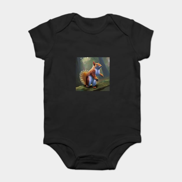 Squirrel Standing In Mountain Baby Bodysuit by animegirlnft